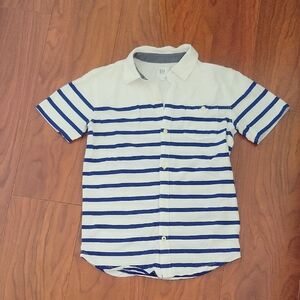 GAP Kids White and Blue Collar Shirt
